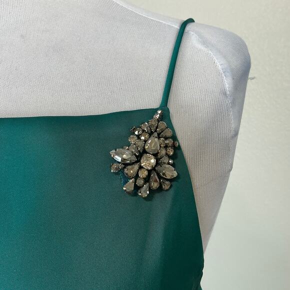 Sachin & Babi Satin Cut Out A-Line Long Evening Gown Green Size 10 Formal Dress - Picture 9 of 13